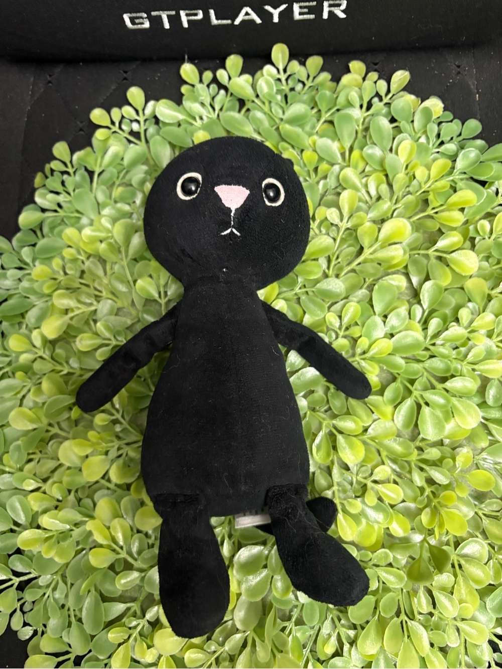 Jellycat Black Plush Cat with Pink Nose